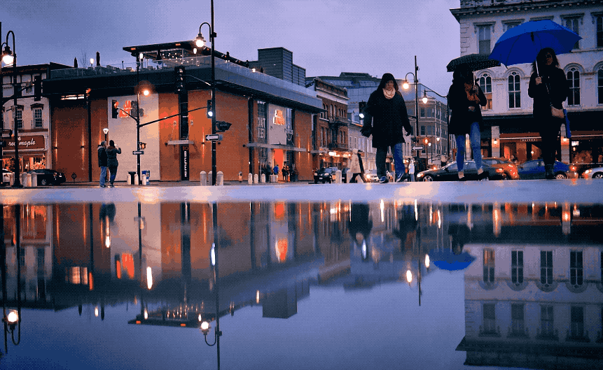 Reflections, on the streets of Kingston.