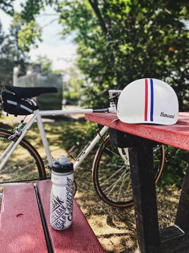 Bike and helmet.