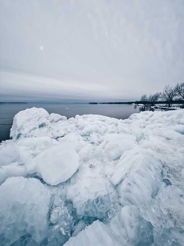 End of Lachine Canal looking like a scene from Iceland